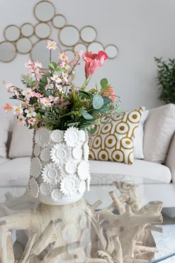 Vase Sunflowers Weiß 30cm