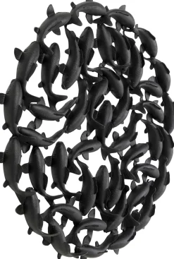 Wandobjekt School of Koi Schwarz Ø160cm