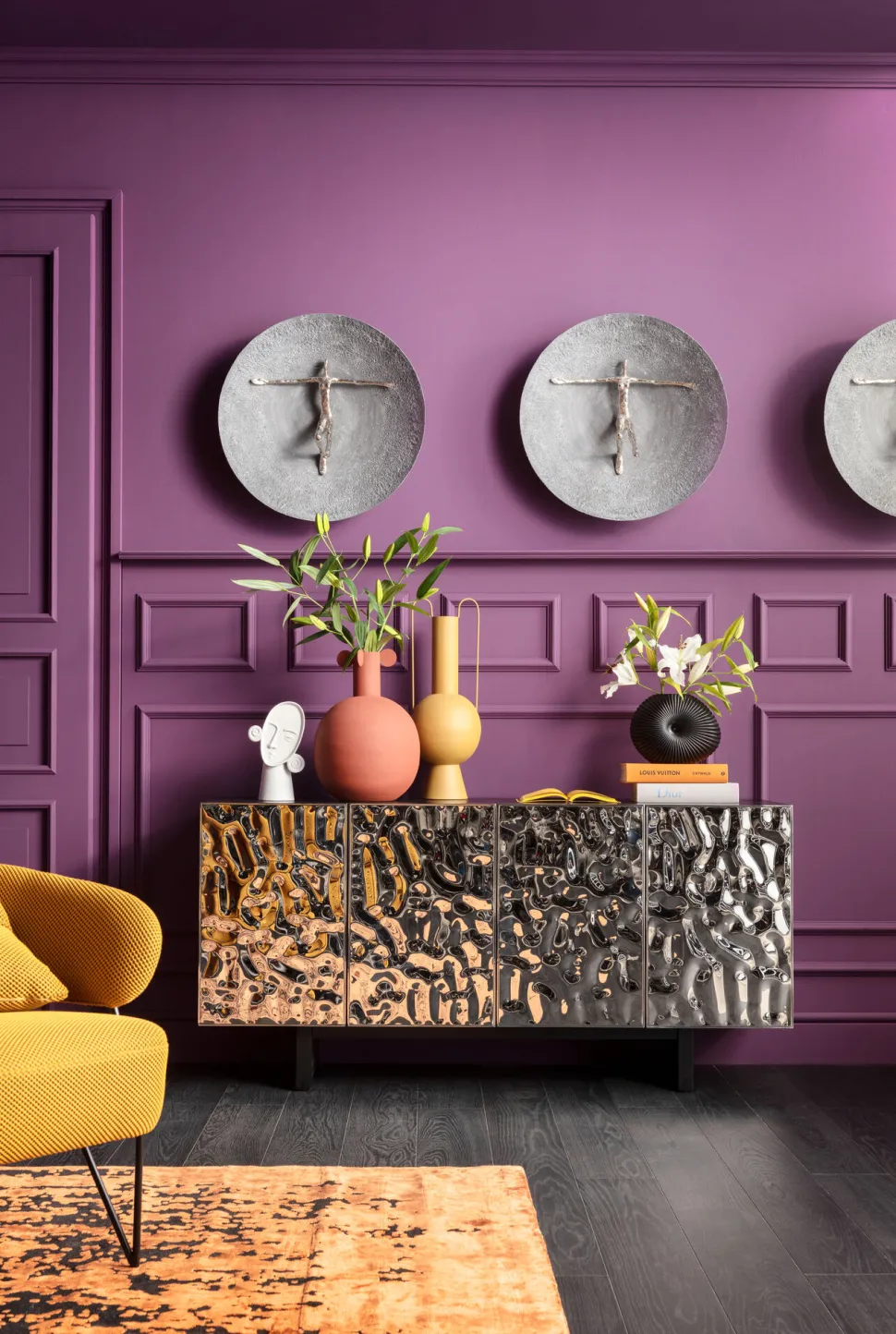 Wandobjekt Umano Silber Ø60cm