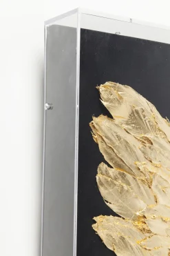 Wandschmuck Wings Gold Black 120x120cm