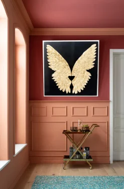 Wandschmuck Wings Gold Black 120x120cm