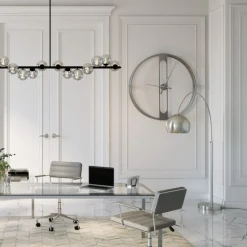 Wanduhr Clip Silber Ø60cm