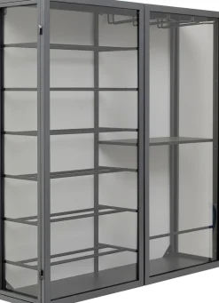 Wandweinregal Porto Schwarz 75x80cm