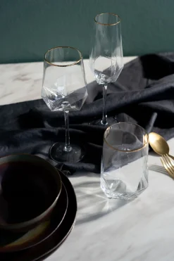 Wasserglas Diamond Gold Rim