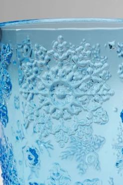 Wasserglas Ice Flowers Blau