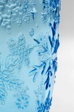 Wasserglas Ice Flowers Blau