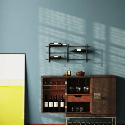 Weinregal Cape Town Schwarz 80x34cm